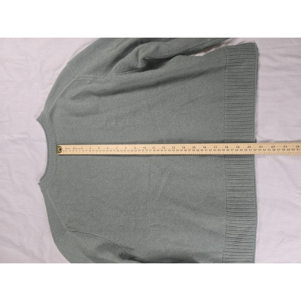 Quince Sweater Mens Medium Green 100% Mongolian Cashmere Crewneck Knit Pullover